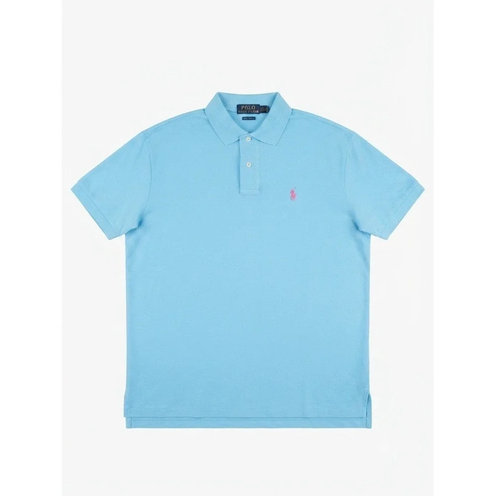 Polo Ralph Lauren Classic Fit Polo Shirt Men's M Light Blue Cotton Short Sleeve